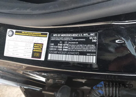 2015 Mercedes-Benz C 300 4Matic from USA, damaged, VIN 55SWF4KB0FU094095